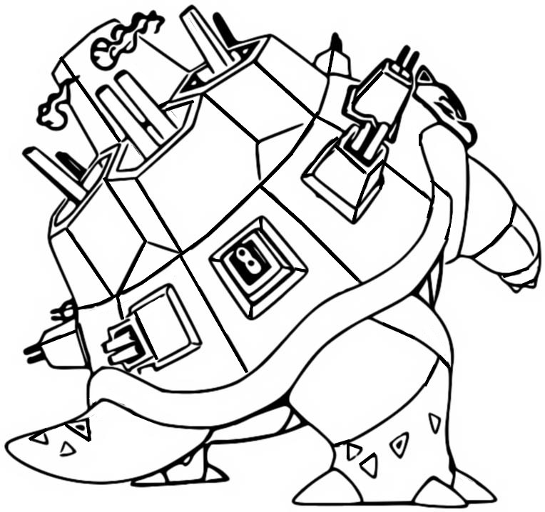 Coloriage Pokémon Gigamax  Tortank Gigamax 10