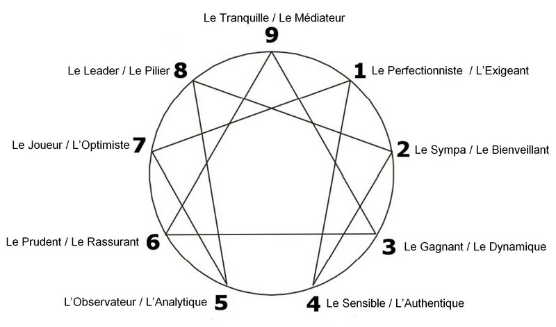 Schéma ennéagramme enseignant élève
